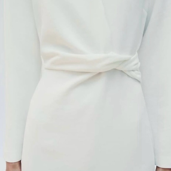 ZARA Long Sleeve Elegant Dress- Ivory - Picture 3 of 10